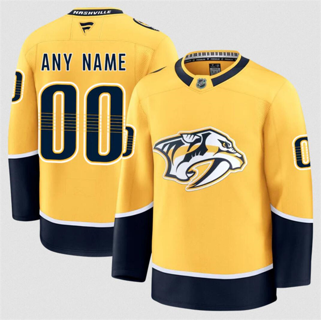 Men's Gold Nashville Predators Active Player Custom 2024-25 Stitched Hockey Jersey